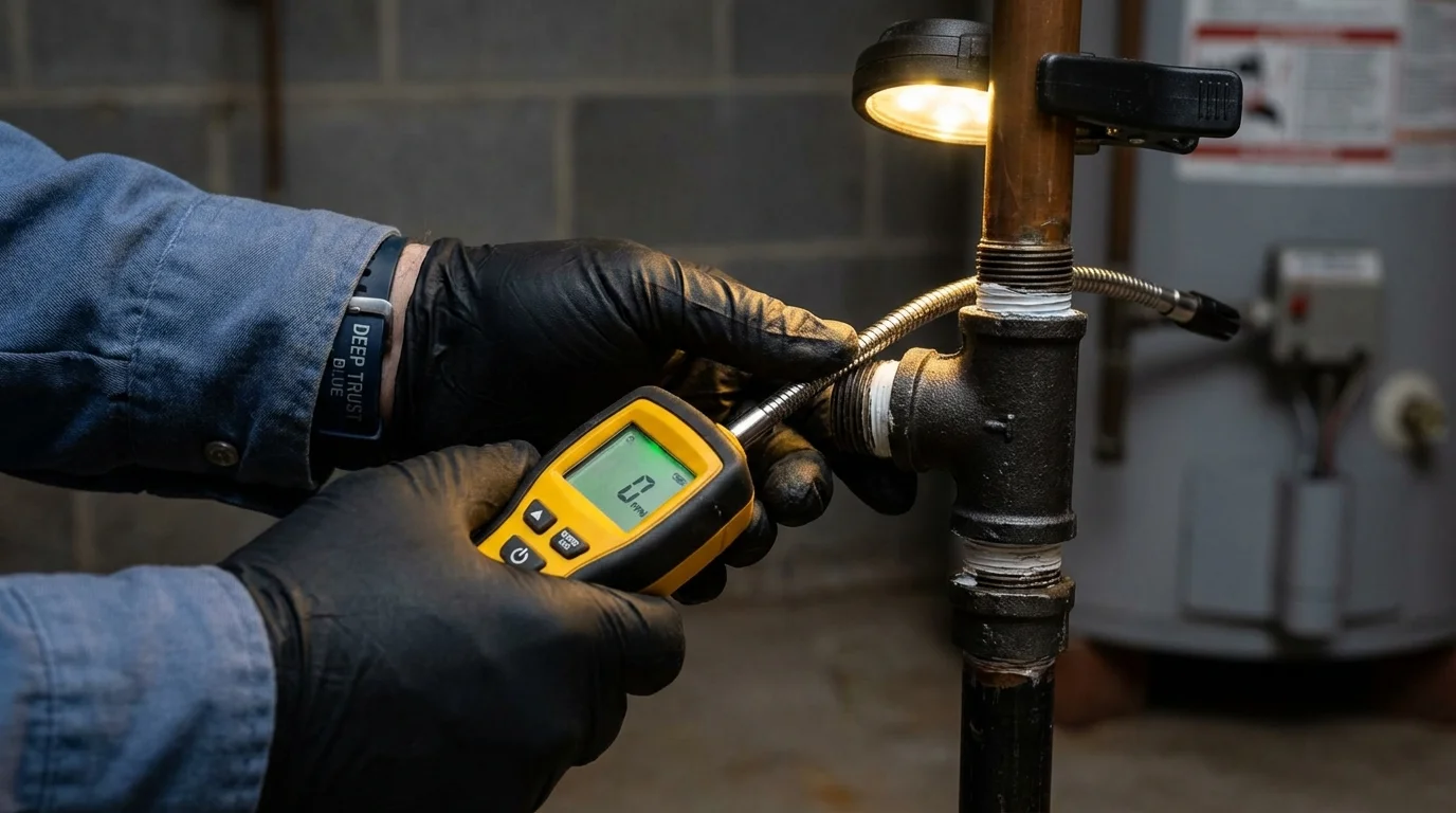Gas leak detection with electronic sniffer by Johns Plumbing LLC in Goleta
