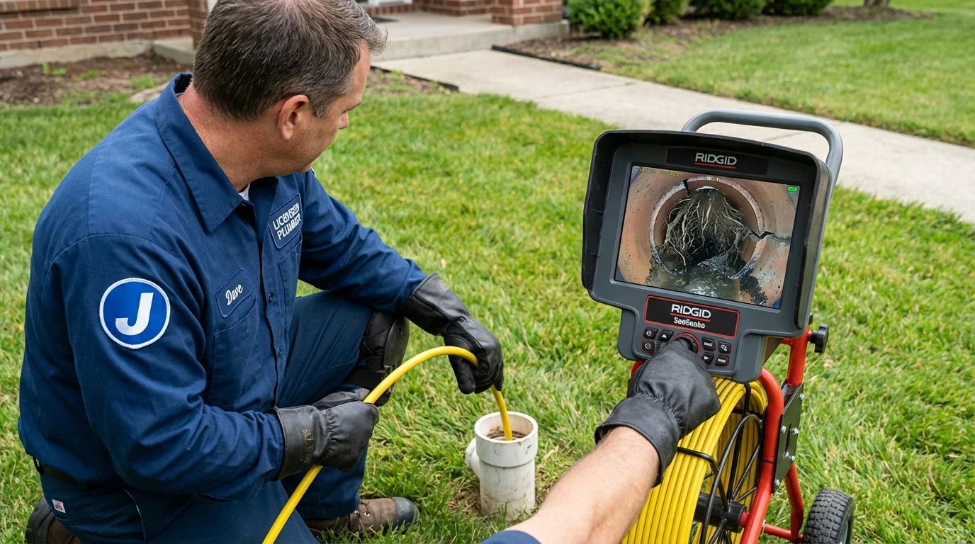 Sewer camera inspection being performed by Johns Plumbing LLC in Goleta