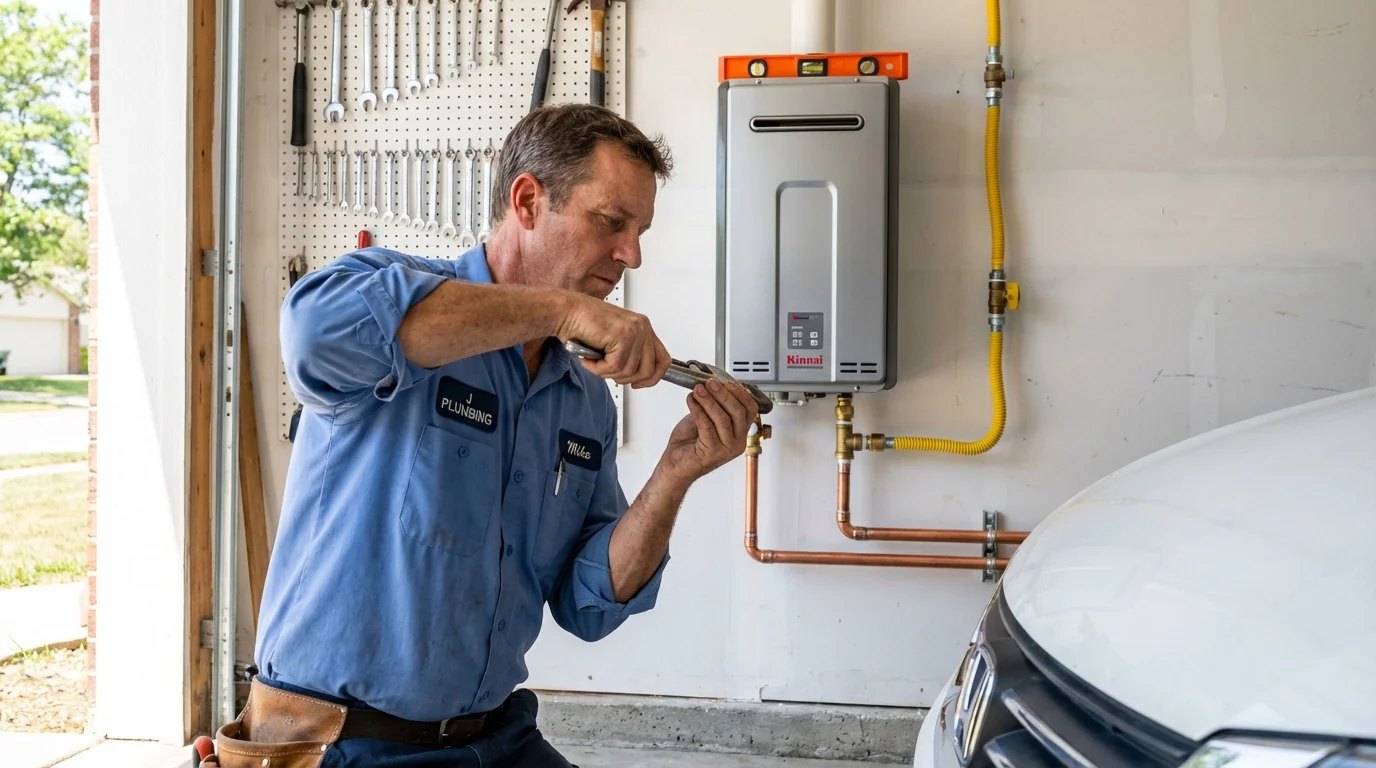 Tankless water heater installation by a Johns Plumbing LLC plumber in Goleta